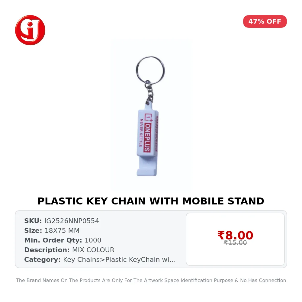 PLASTIC KEY CHAIN WITH MOBILE STAND