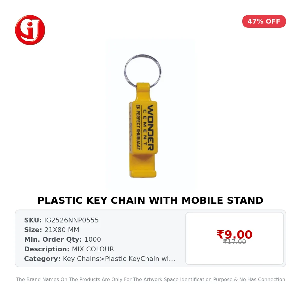 PLASTIC KEY CHAIN WITH MOBILE STAND